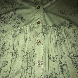 Altar'd State Tops - green flowy top w floral design from altar’d state Altar'd State Tops - green flowy top w floral design from altar’d state